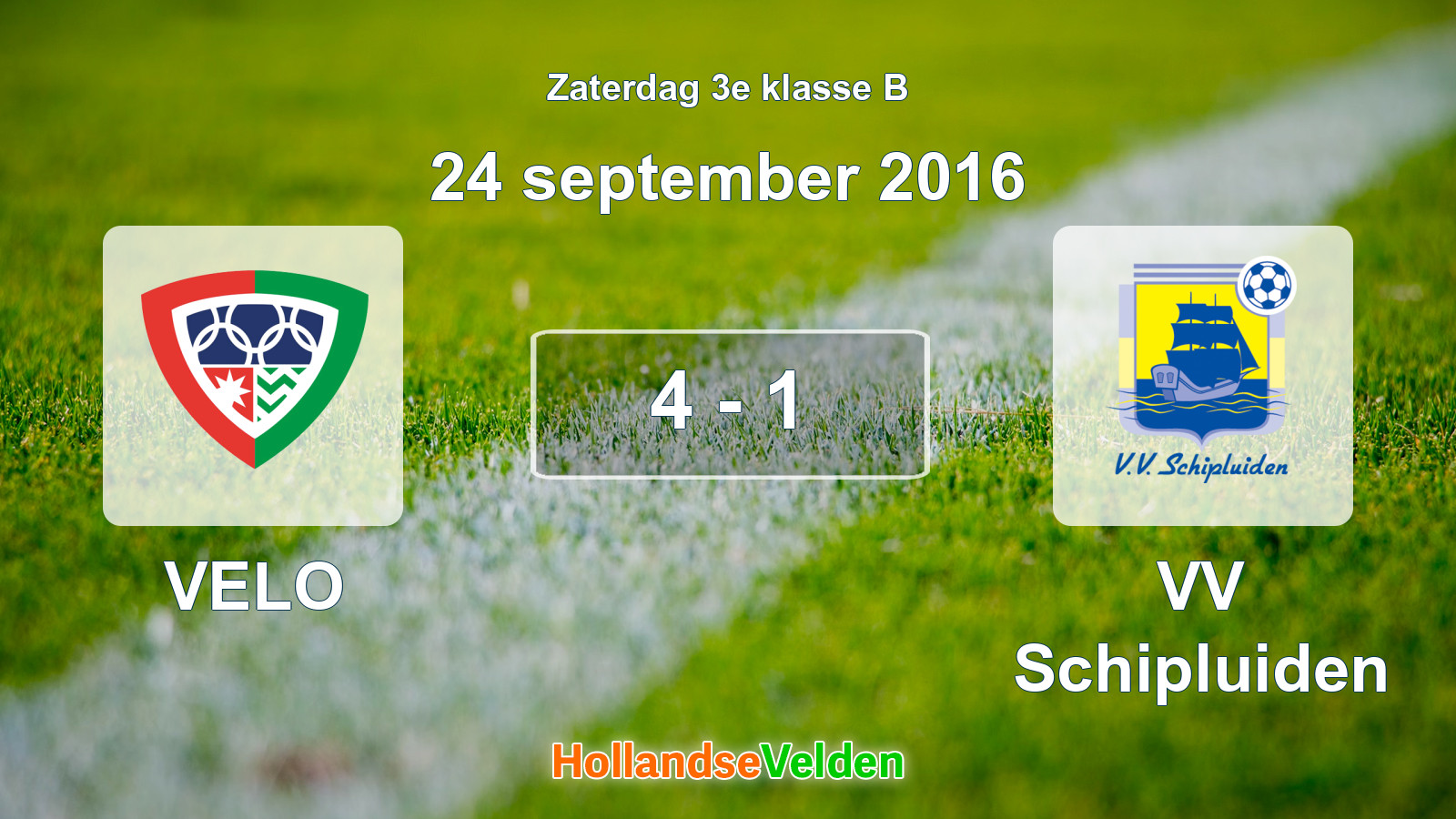 Gespeelde wedstrijd: VELO - VV Schipluiden 4 - 1 (24 september 2016)