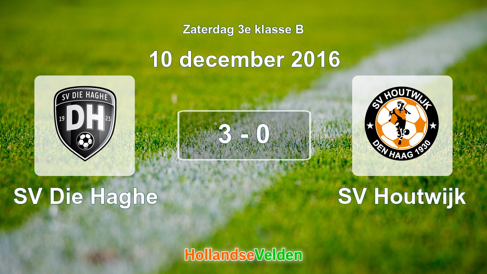 Gespeelde wedstrijd: SV Die Haghe - SV Houtwijk 3 - 0 (10 december 2016)