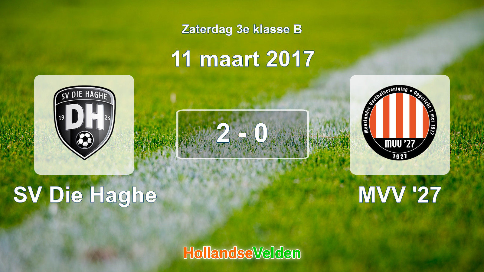 Gespeelde wedstrijd: SV Die Haghe - MVV '27 2 - 0 (11 maart 2017)