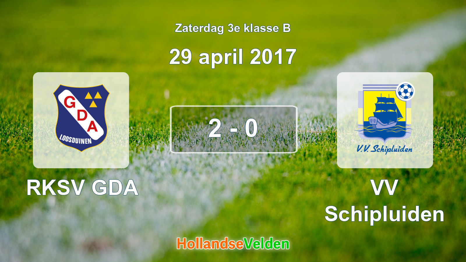 Gespeelde wedstrijd: RKSV GDA - VV Schipluiden 2 - 0 (29 april 2017)