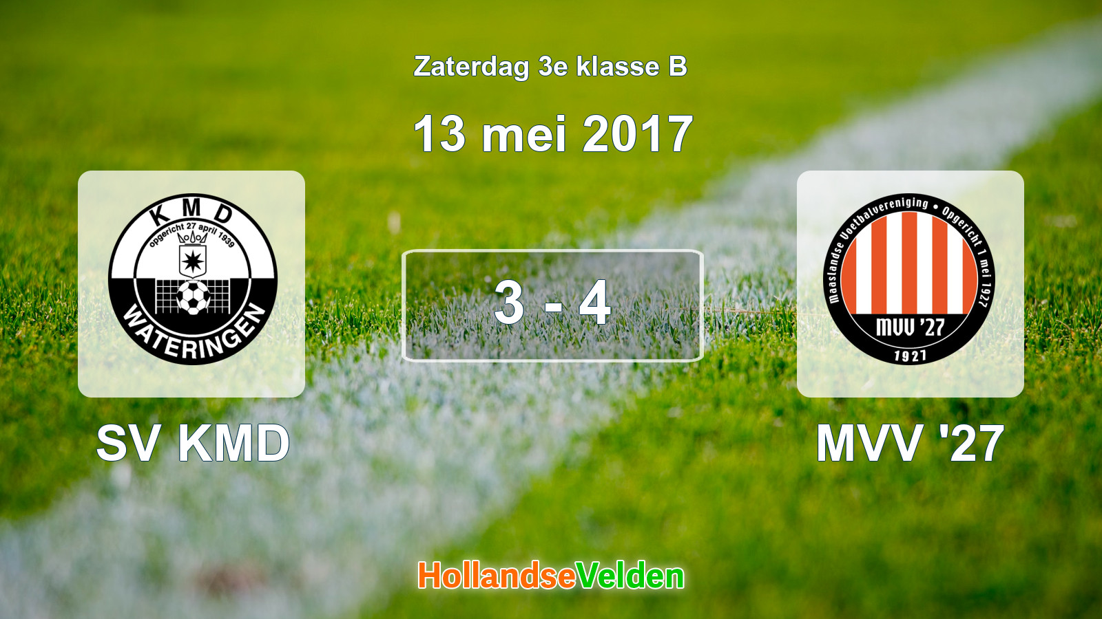 Gespeelde wedstrijd: SV KMD - MVV '27 3 - 4 (13 mei 2017)