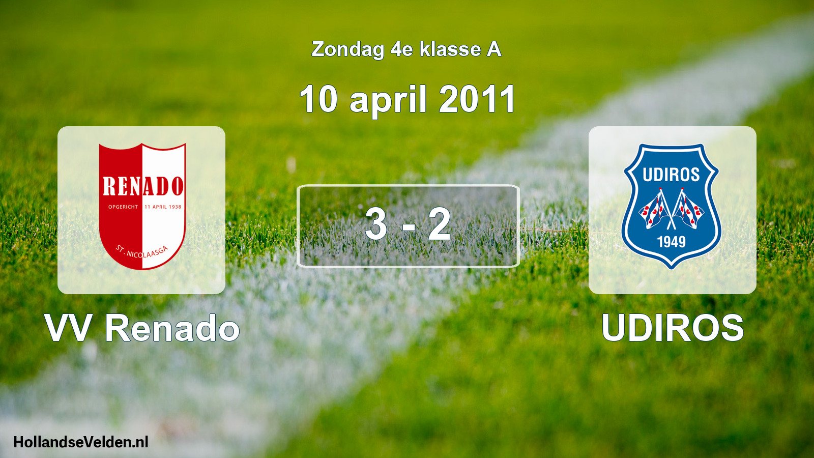 Gespeelde wedstrijd: VV Renado - UDIROS 3 - 2 (10 april 2011)