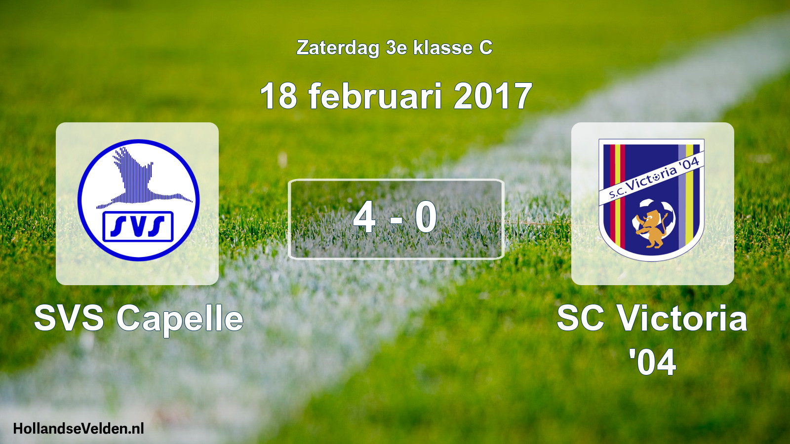 Gespeelde wedstrijd: SVS Capelle - SC Victoria '04 4 - 0 (18 februari 2017)