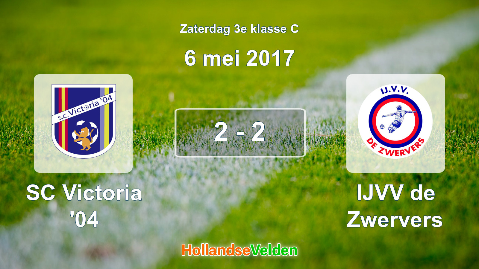 Gespeelde wedstrijd: SC Victoria '04 - IJVV de Zwervers 2 - 2 (6 mei 2017)
