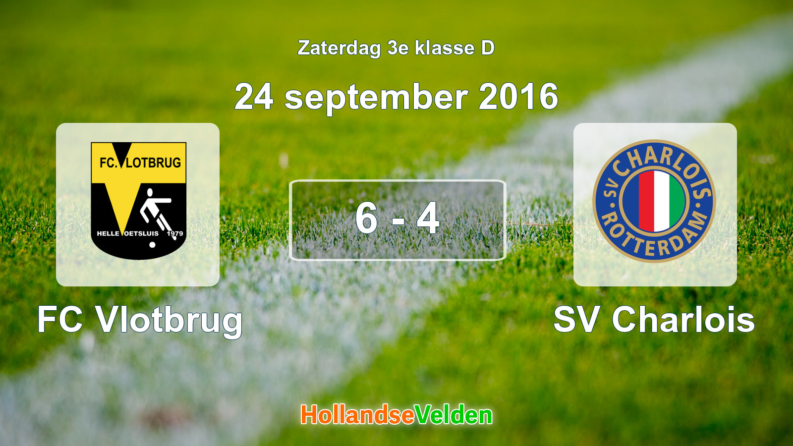 Gespeelde wedstrijd: FC Vlotbrug - SV Charlois 6 - 4 (24 september 2016)
