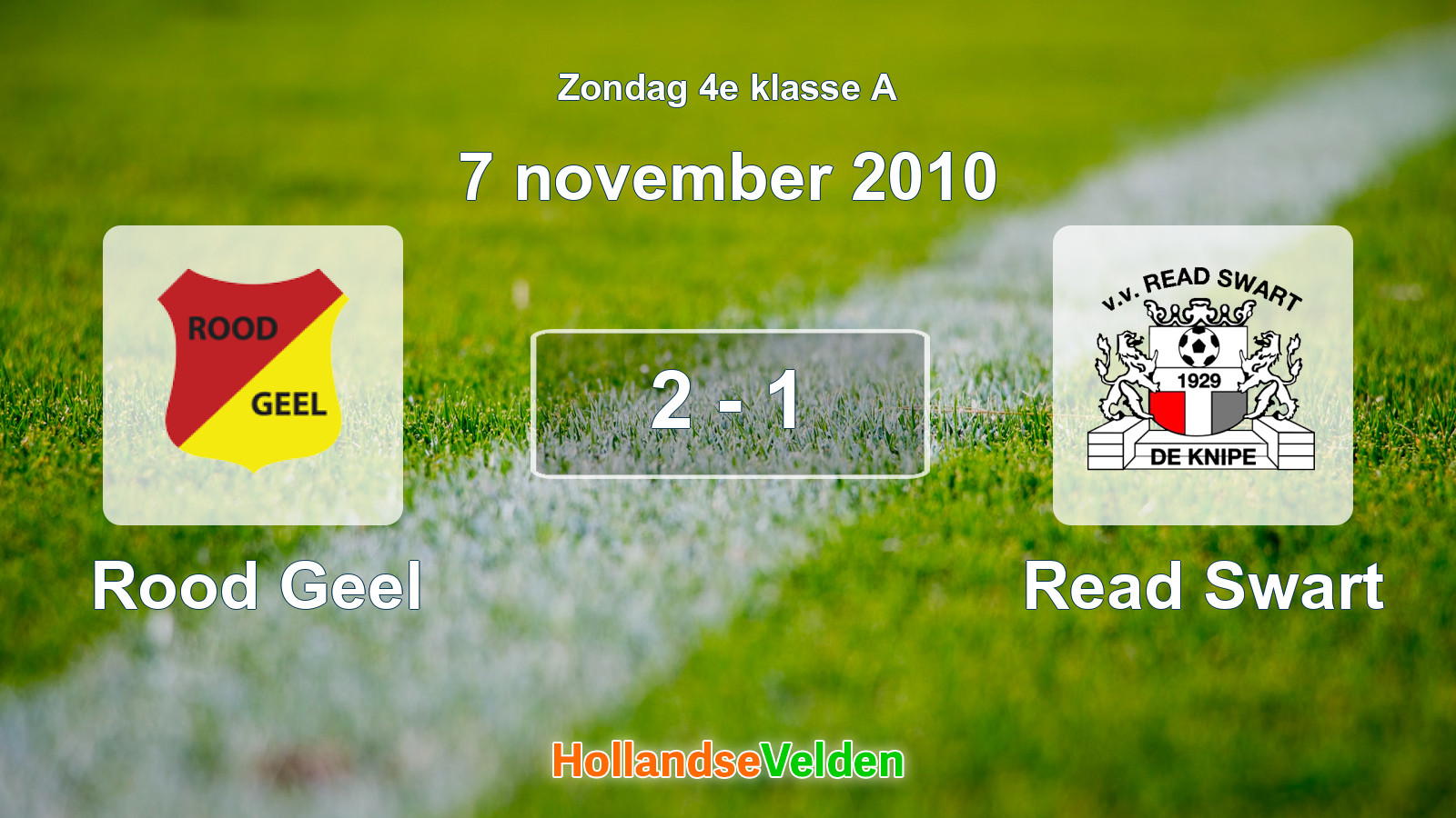 Gespeelde wedstrijd: Rood Geel - Read Swart 2 - 1 (7 november 2010)
