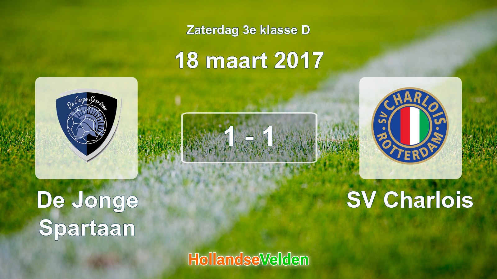 Gespeelde wedstrijd: De Jonge Spartaan - SV Charlois 1 - 1 (18 maart 2017)