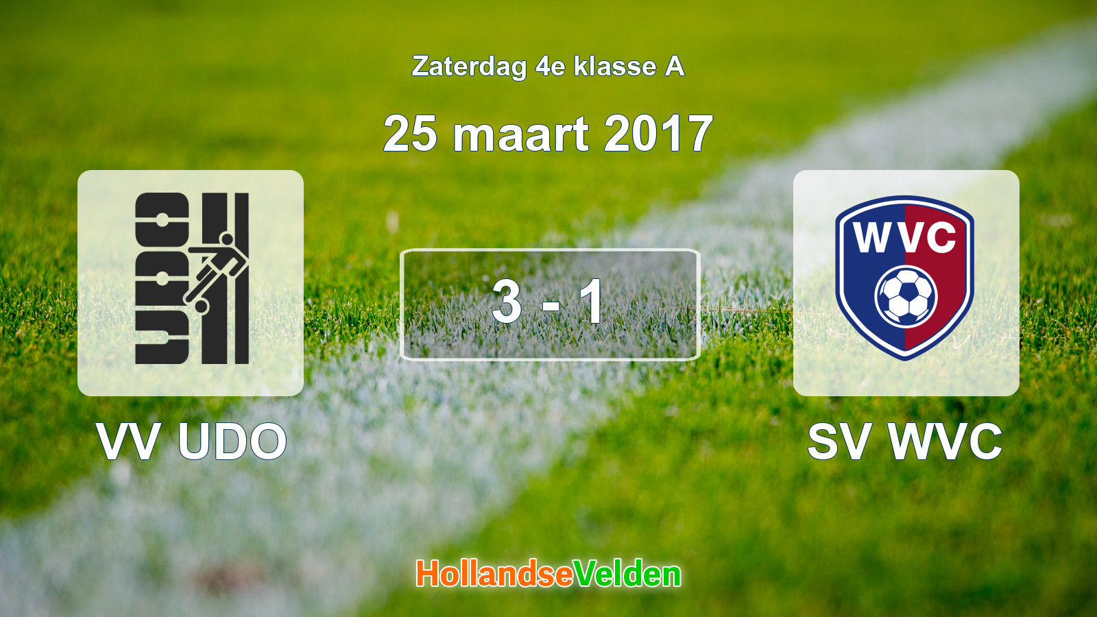 Gespeelde wedstrijd: VV UDO - SV WVC 3 - 1 (25 maart 2017)