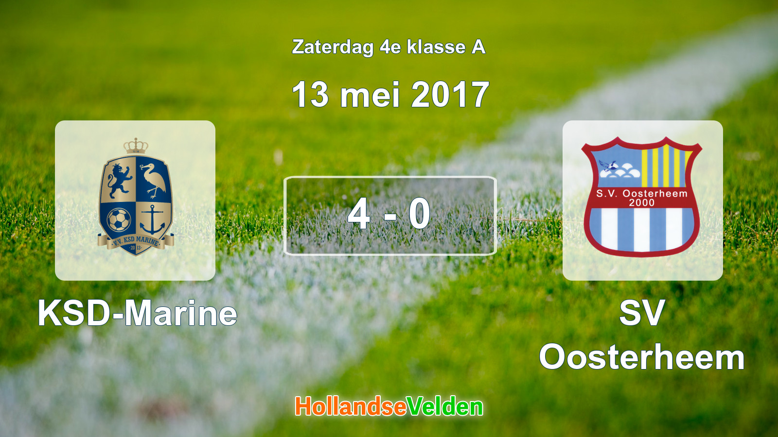 Gespeelde wedstrijd: KSD-Marine - SV Oosterheem 4 - 0 (13 mei 2017)