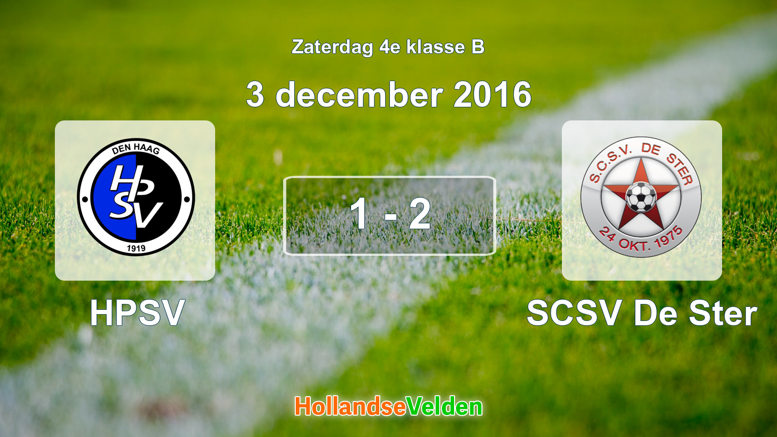 Gespeelde wedstrijd: HPSV - SCSV De Ster 1 - 2 (3 december 2016)
