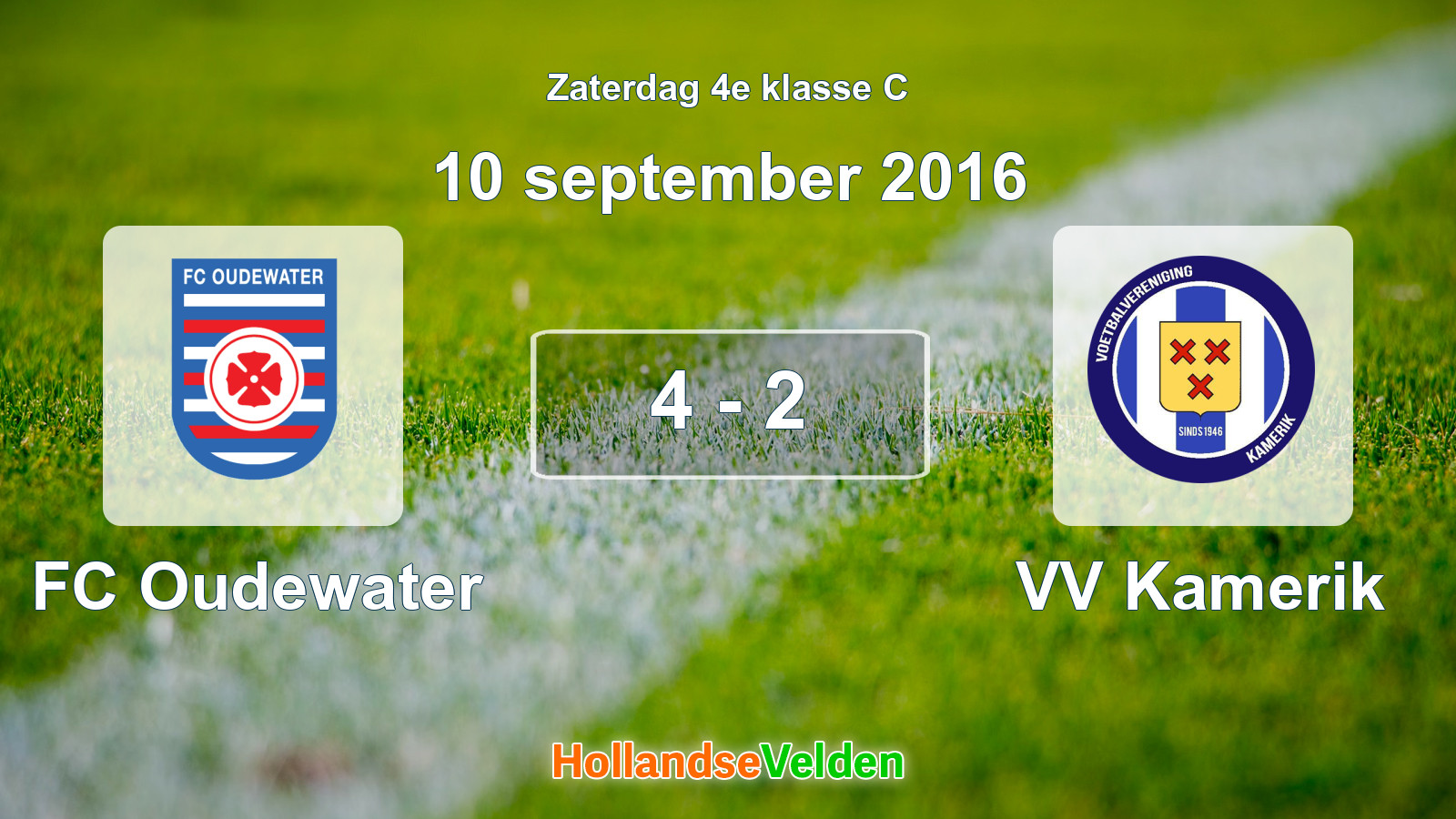 Gespeelde wedstrijd: FC Oudewater - VV Kamerik 4 - 2 (10 september 2016)