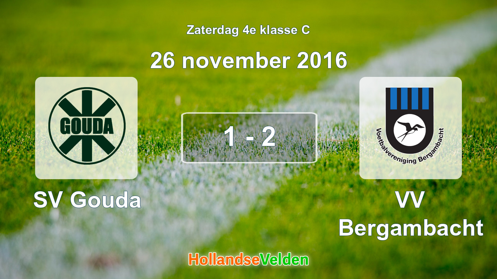 Gespeelde wedstrijd: SV Gouda - VV Bergambacht 1 - 2 (26 november 2016)