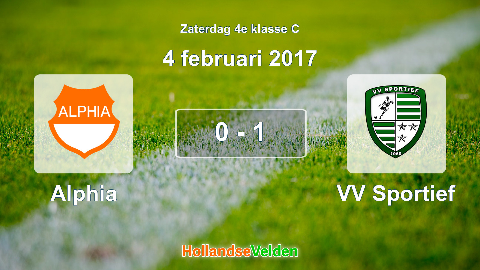 Gespeelde wedstrijd: Alphia - VV Sportief 0 - 1 (4 februari 2017)