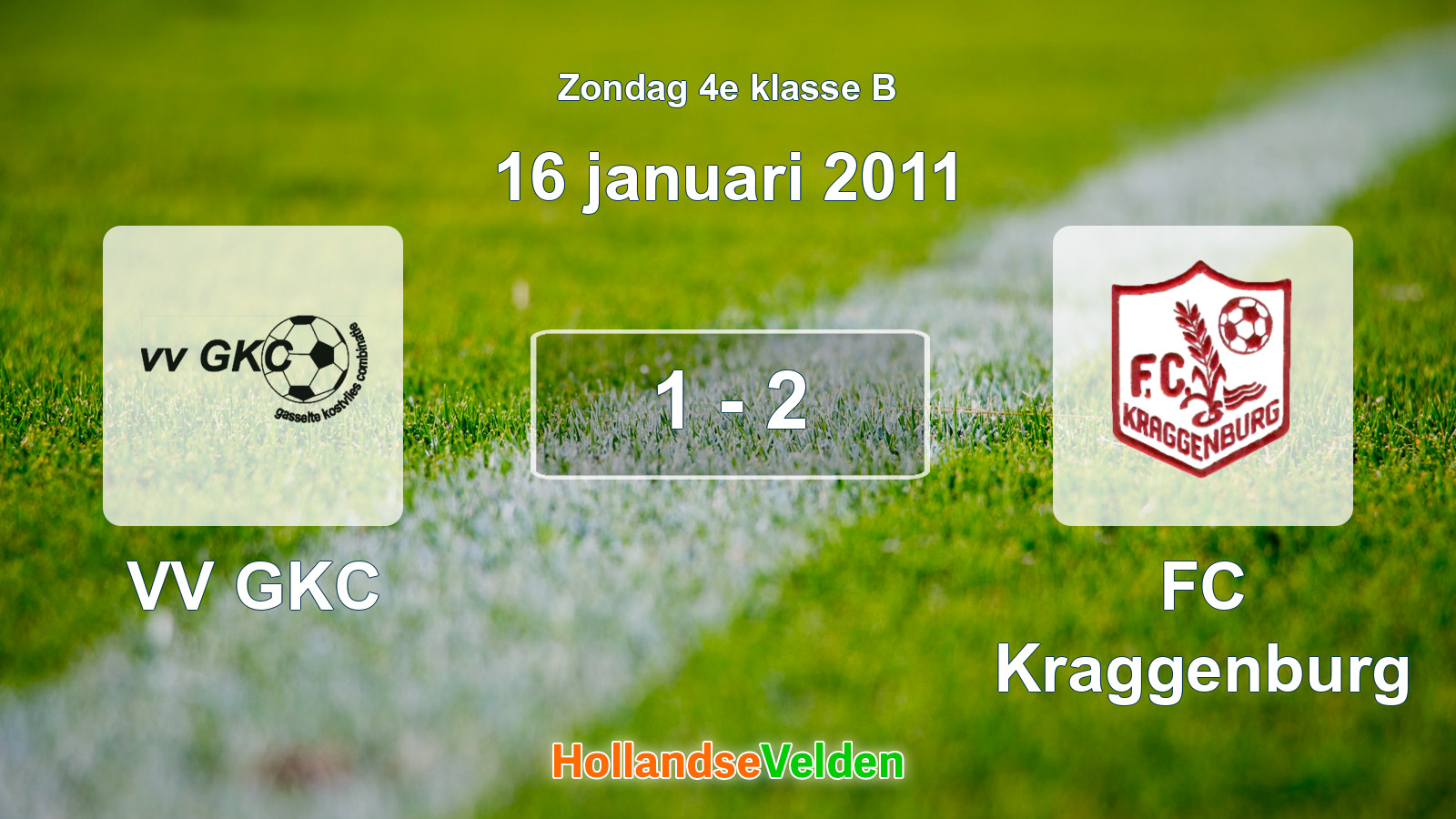 Gespeelde wedstrijd: VV GKC - FC Kraggenburg 1 - 2 (16 januari 2011)