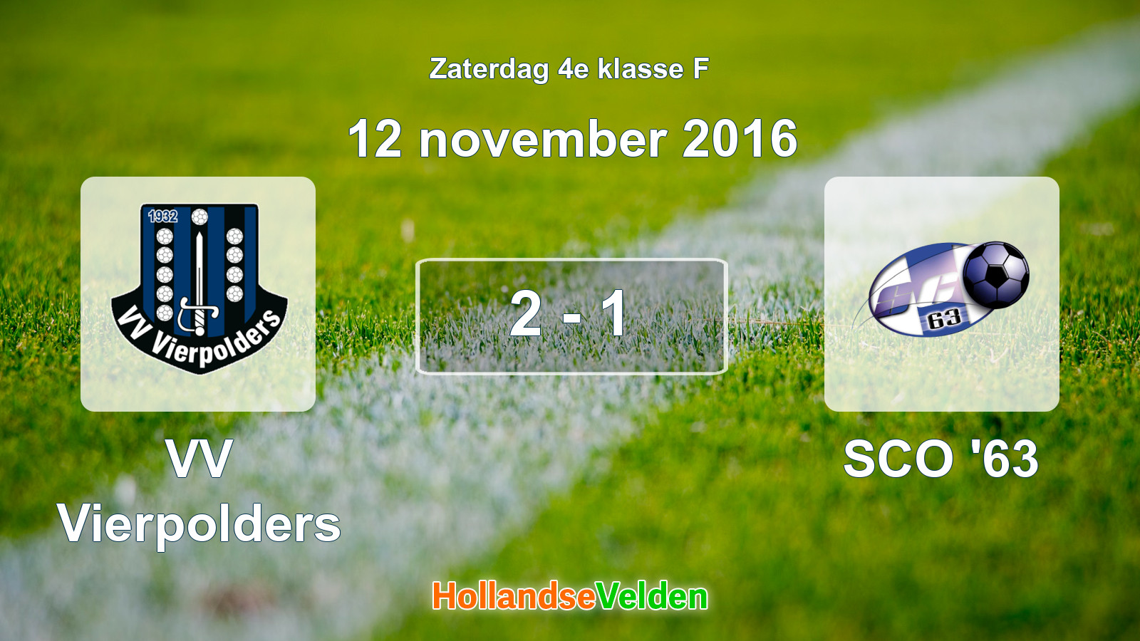 Gespeelde wedstrijd: VV Vierpolders - SCO '63 2 - 1 (12 november 2016)