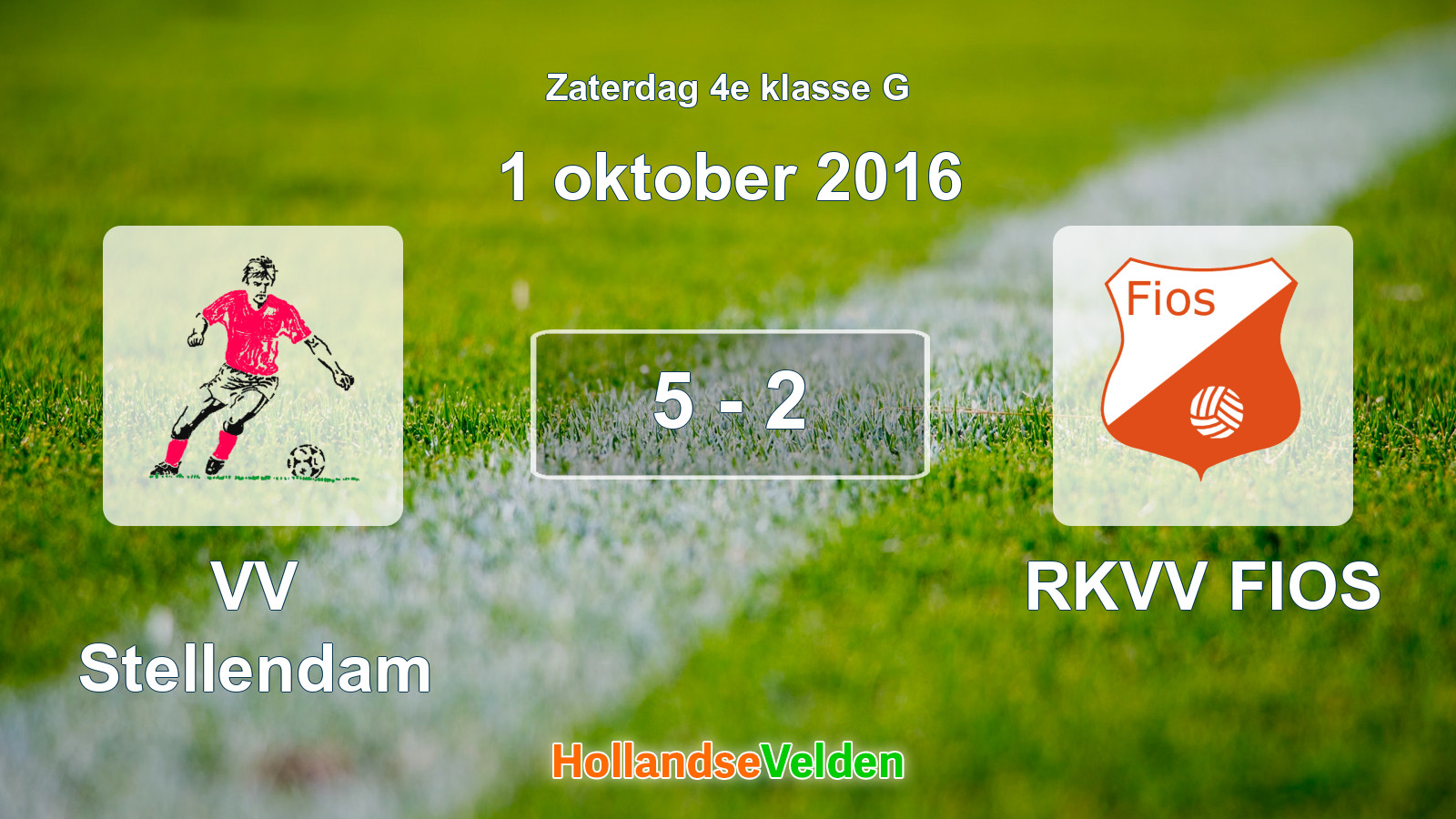 Gespeelde wedstrijd: VV Stellendam - RKVV FIOS 5 - 2 (1 oktober 2016)