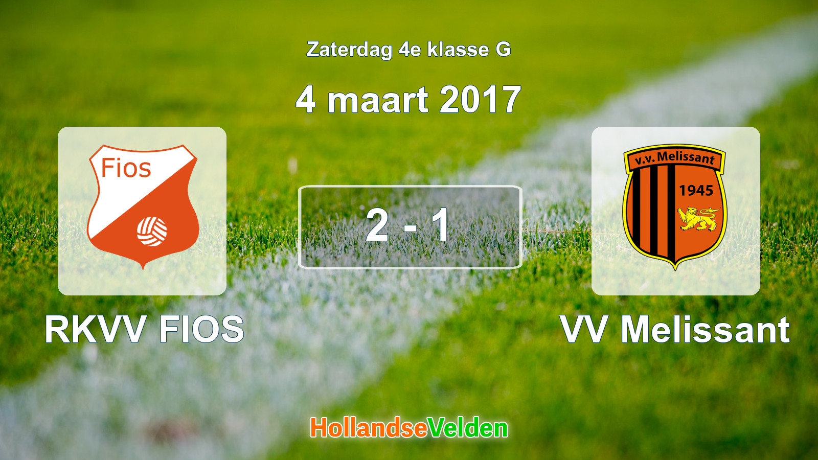 Gespeelde wedstrijd: RKVV FIOS - VV Melissant 2 - 1 (4 maart 2017)