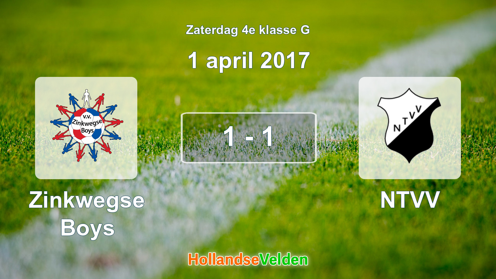 Gespeelde wedstrijd: Zinkwegse Boys - NTVV 1 - 1 (1 april 2017)