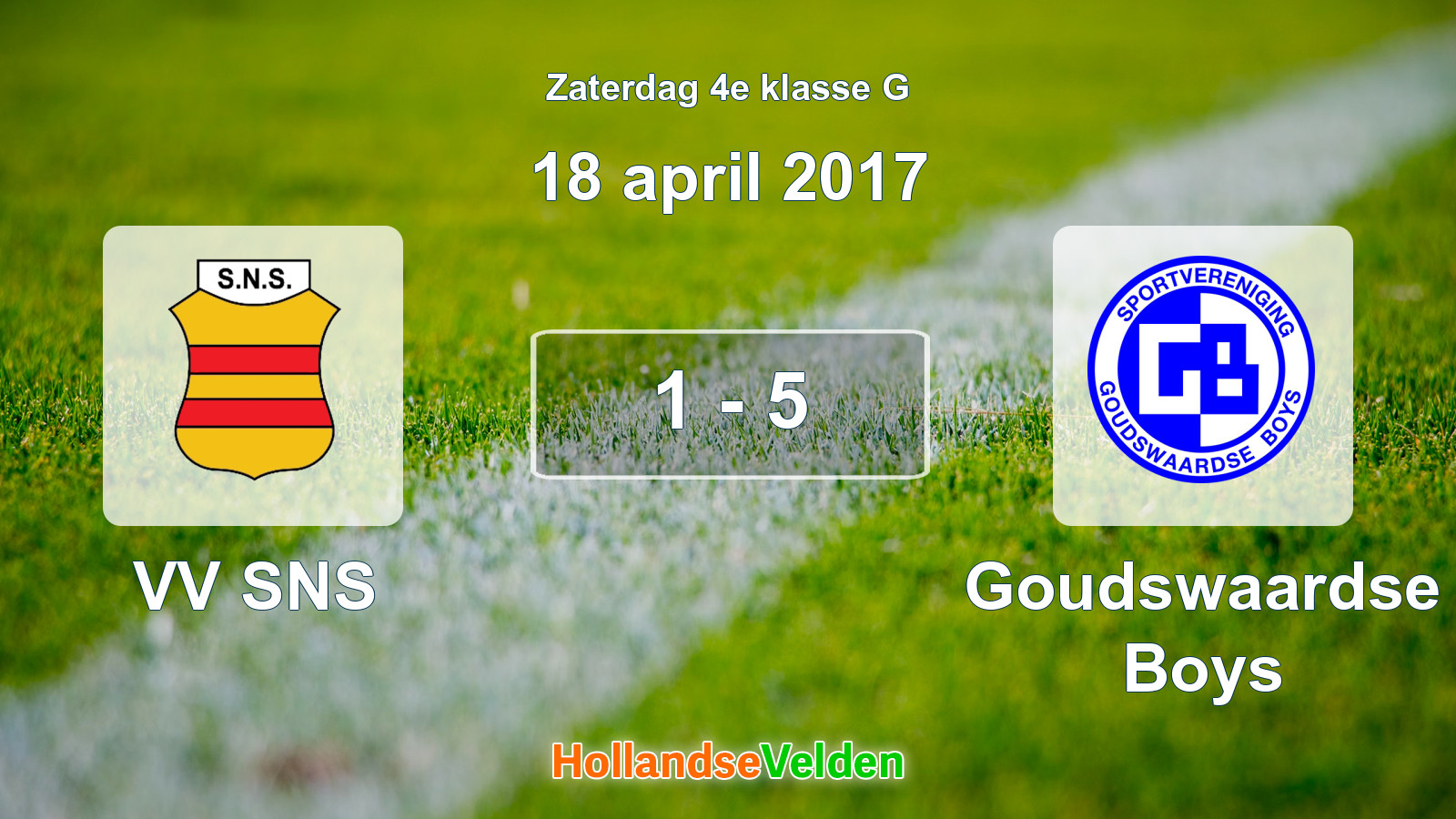 Gespeelde wedstrijd: VV SNS - Goudswaardse Boys 1 - 5 (18 april 2017)