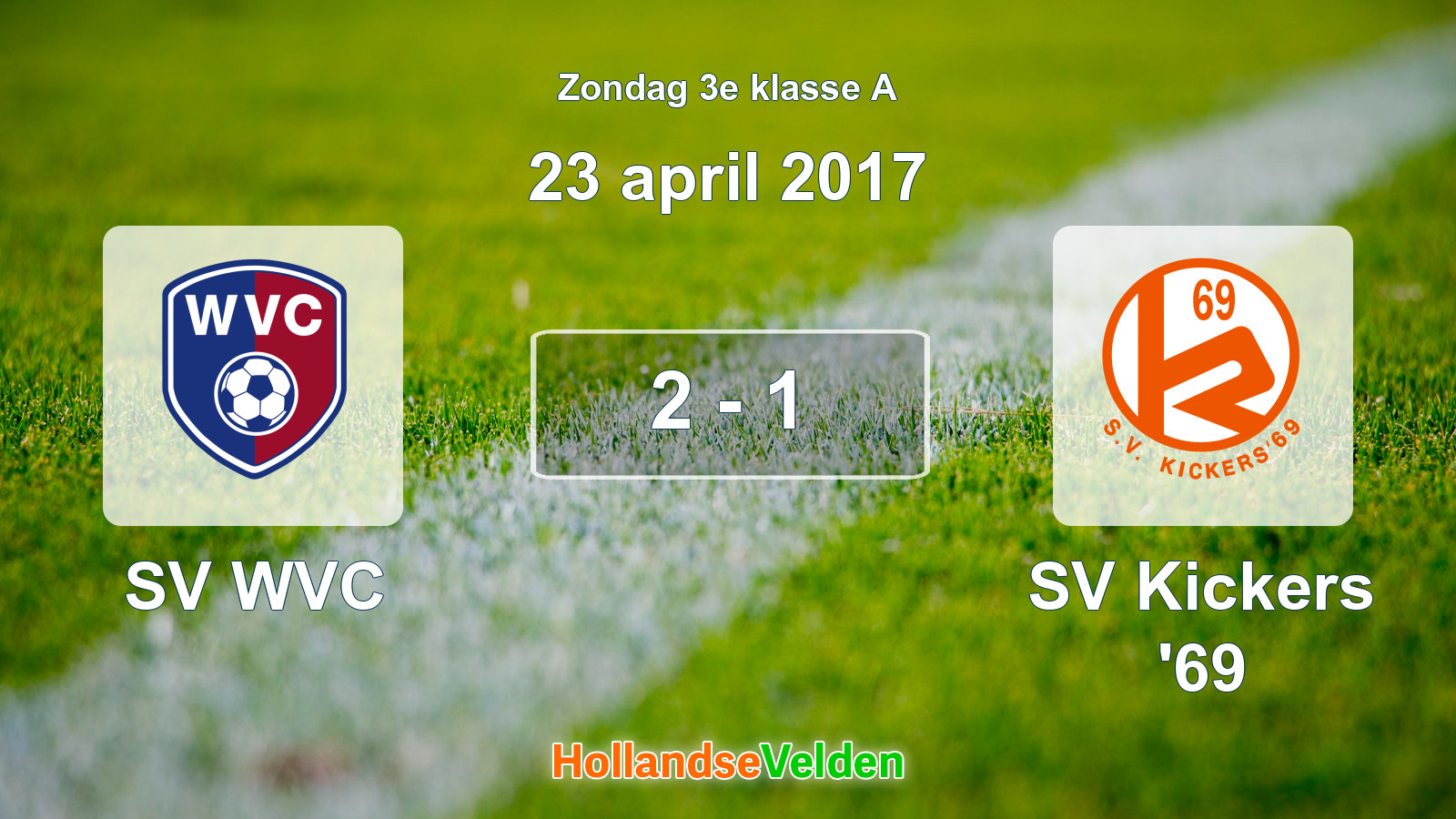 Gespeelde wedstrijd: SV WVC - SV Kickers '69 2 - 1 (23 april 2017)