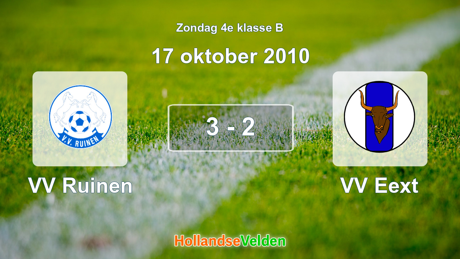 Gespeelde wedstrijd: VV Ruinen - VV Eext 3 - 2 (17 oktober 2010)