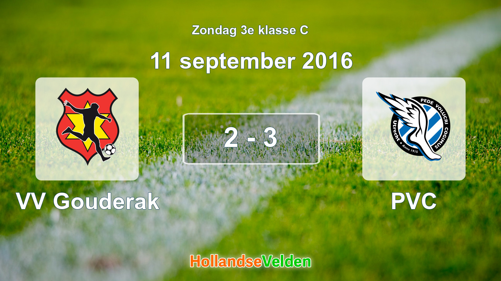 Gespeelde wedstrijd: VV Gouderak - PVC 2 - 3 (11 september 2016)