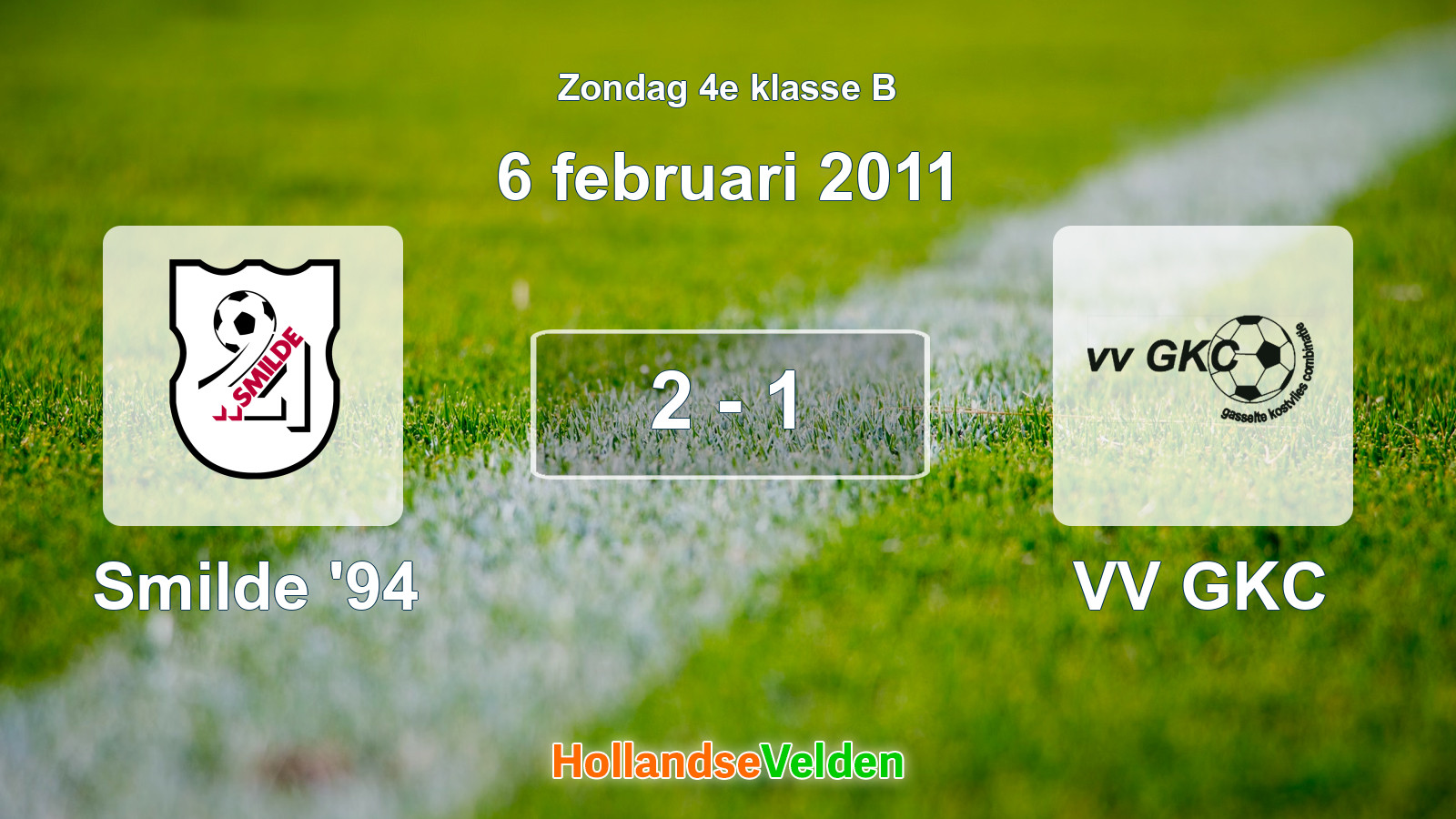Gespeelde wedstrijd: Smilde '94 - VV GKC 2 - 1 (6 februari 2011)