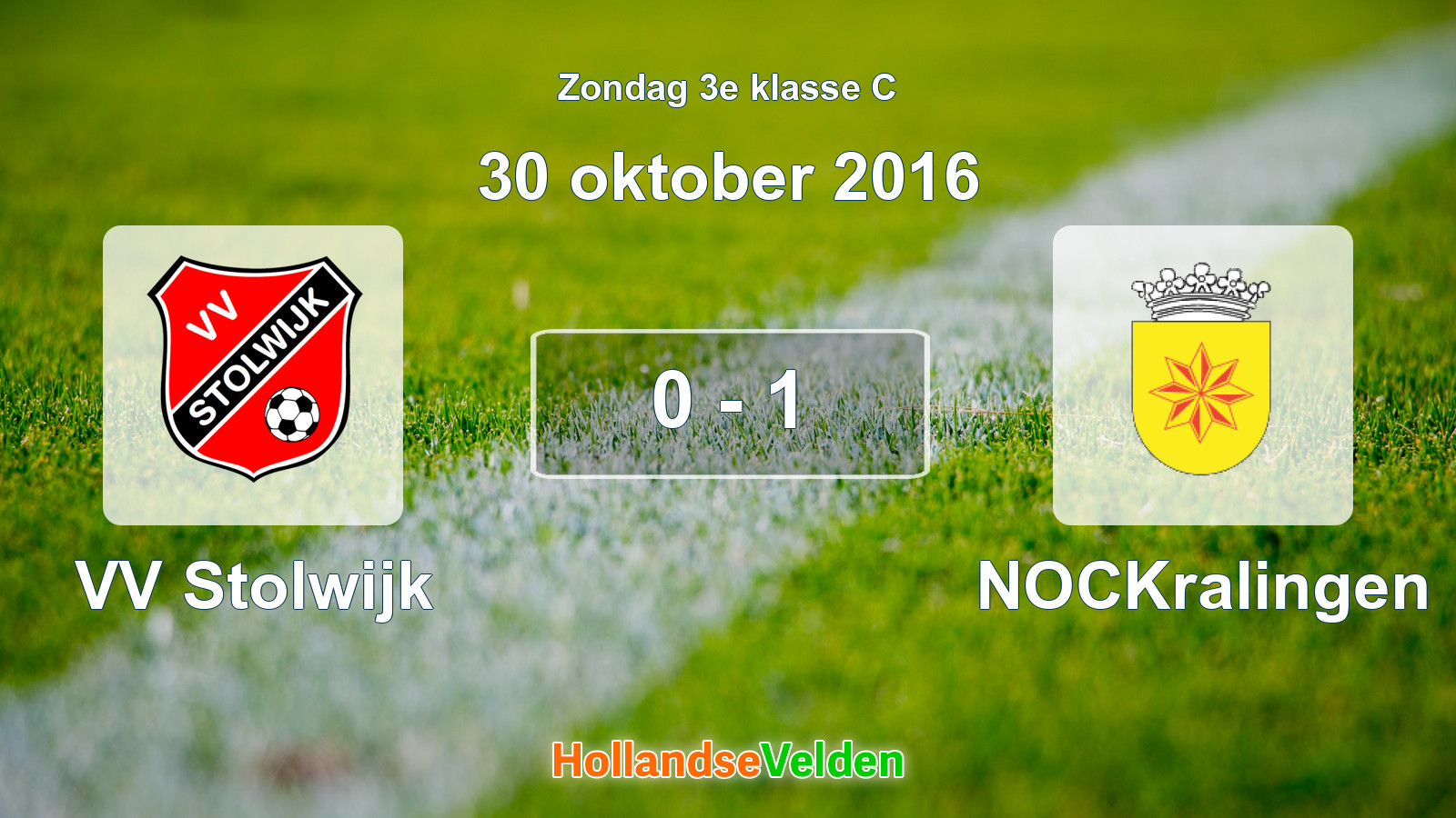 Gespeelde wedstrijd: VV Stolwijk - NOCKralingen 0 - 1 (30 oktober 2016)