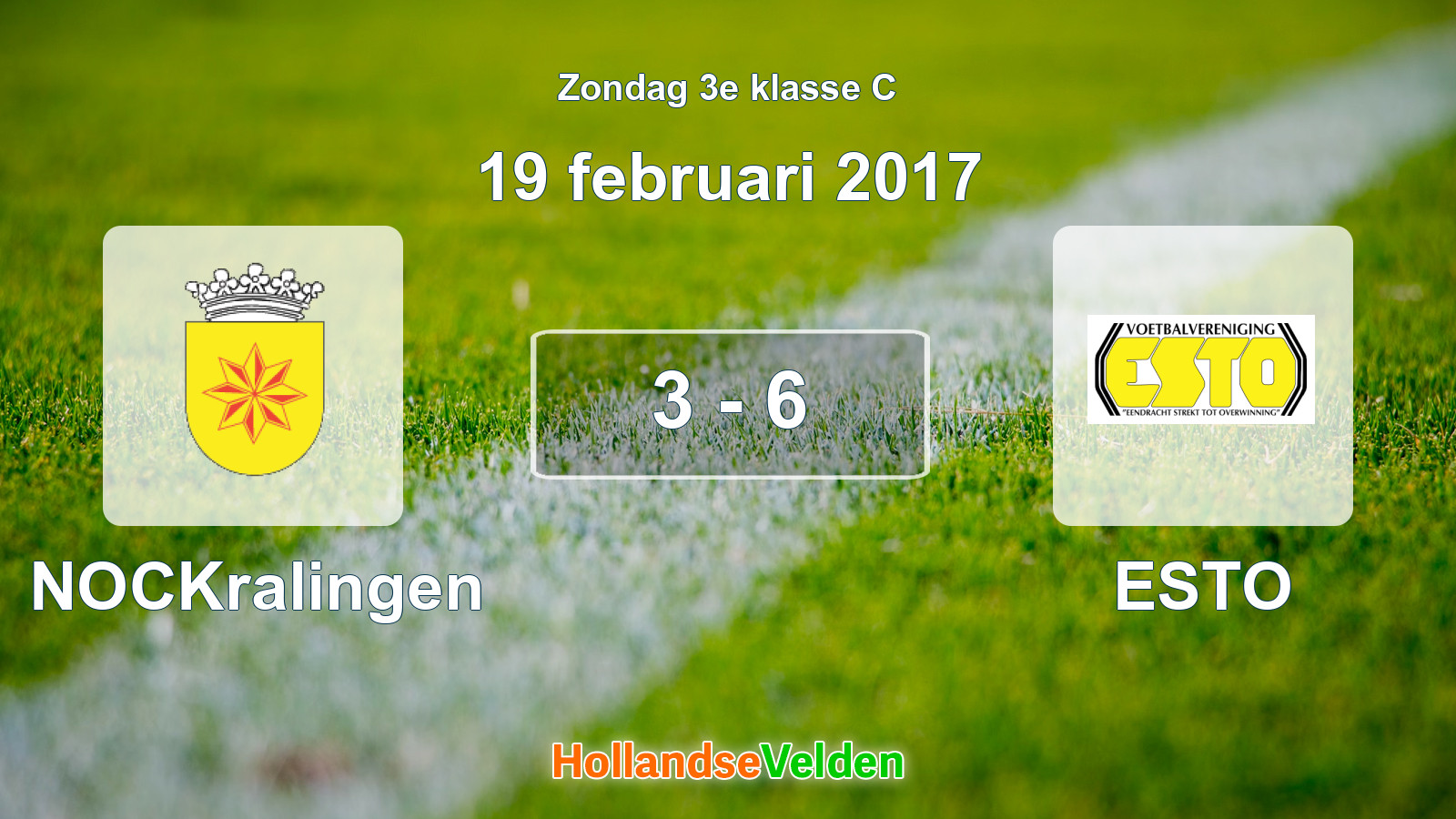 Gespeelde wedstrijd: NOCKralingen - ESTO 3 - 6 (19 februari 2017)