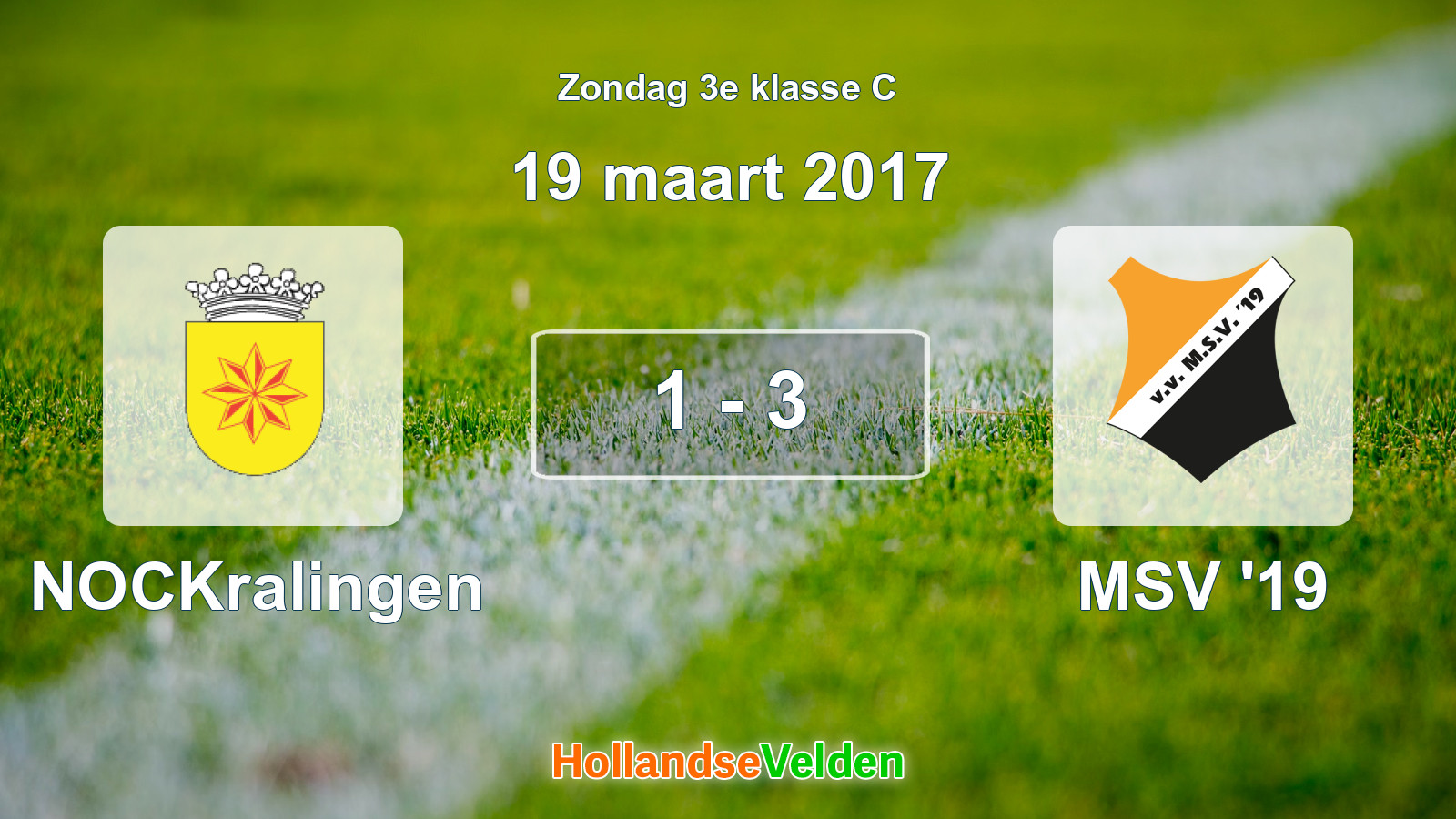 Gespeelde wedstrijd: NOCKralingen - MSV '19 1 - 3 (19 maart 2017)