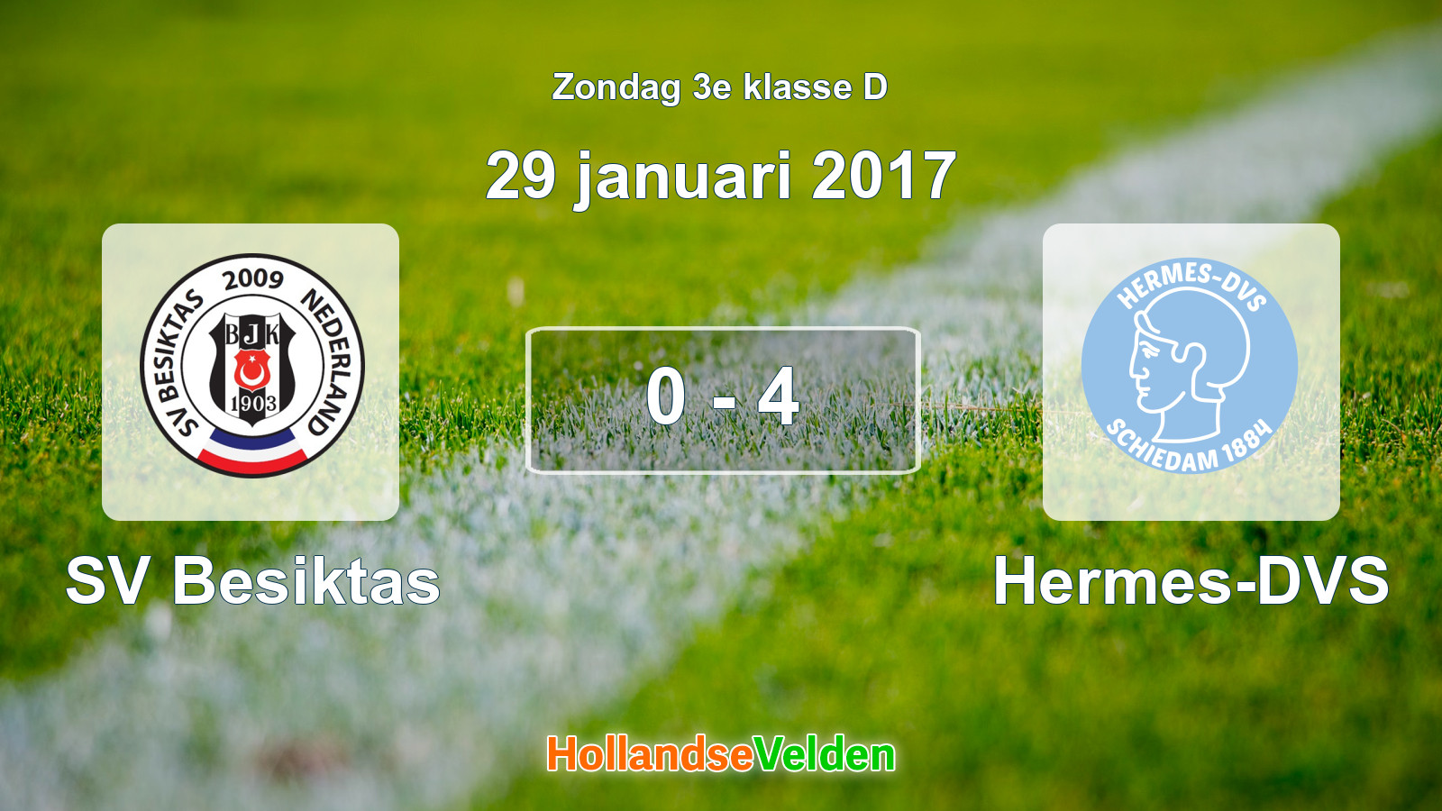 Gespeelde wedstrijd: SV Besiktas - Hermes-DVS 0 - 4 (29 januari 2017)
