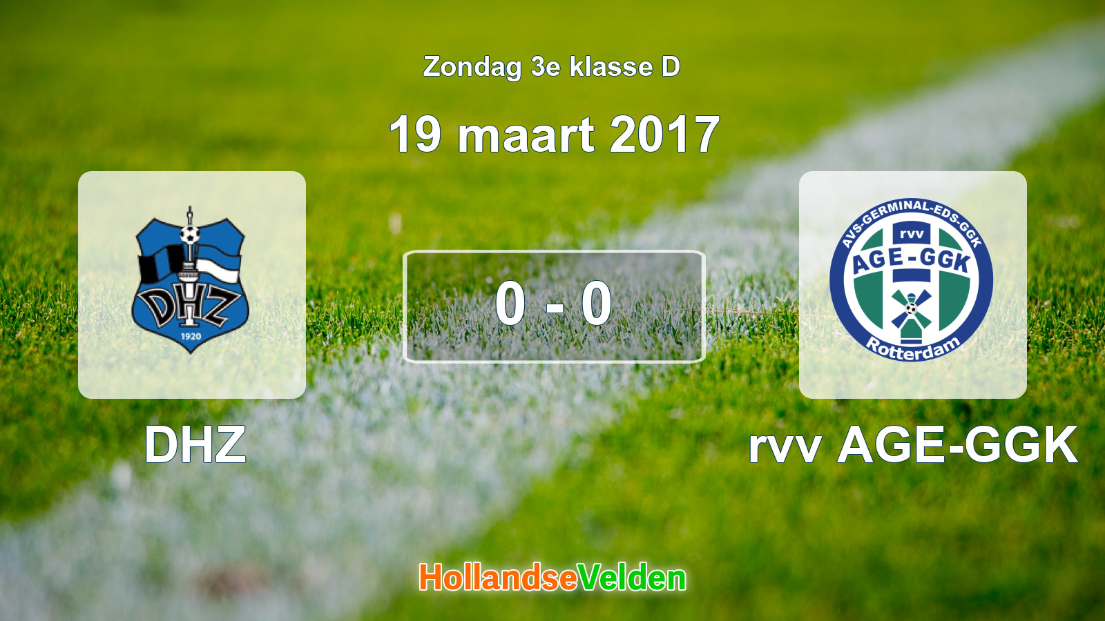 Gespeelde wedstrijd: DHZ - rvv AGE-GGK 0 - 0 (19 maart 2017)