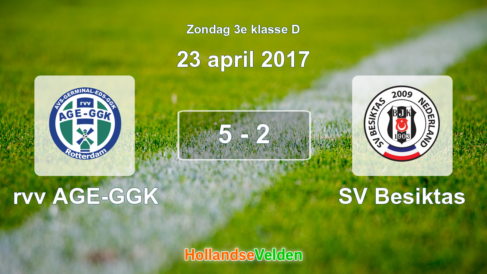 Gespeelde wedstrijd: rvv AGE-GGK - SV Besiktas 5 - 2 (23 april 2017)