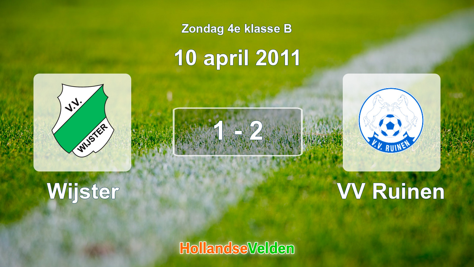 Gespeelde wedstrijd: Wijster - VV Ruinen 1 - 2 (10 april 2011)