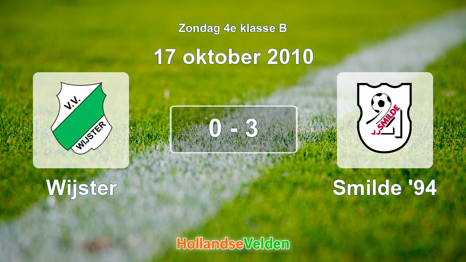 Gespeelde wedstrijd: Wijster - Smilde '94 0 - 3 (17 oktober 2010)