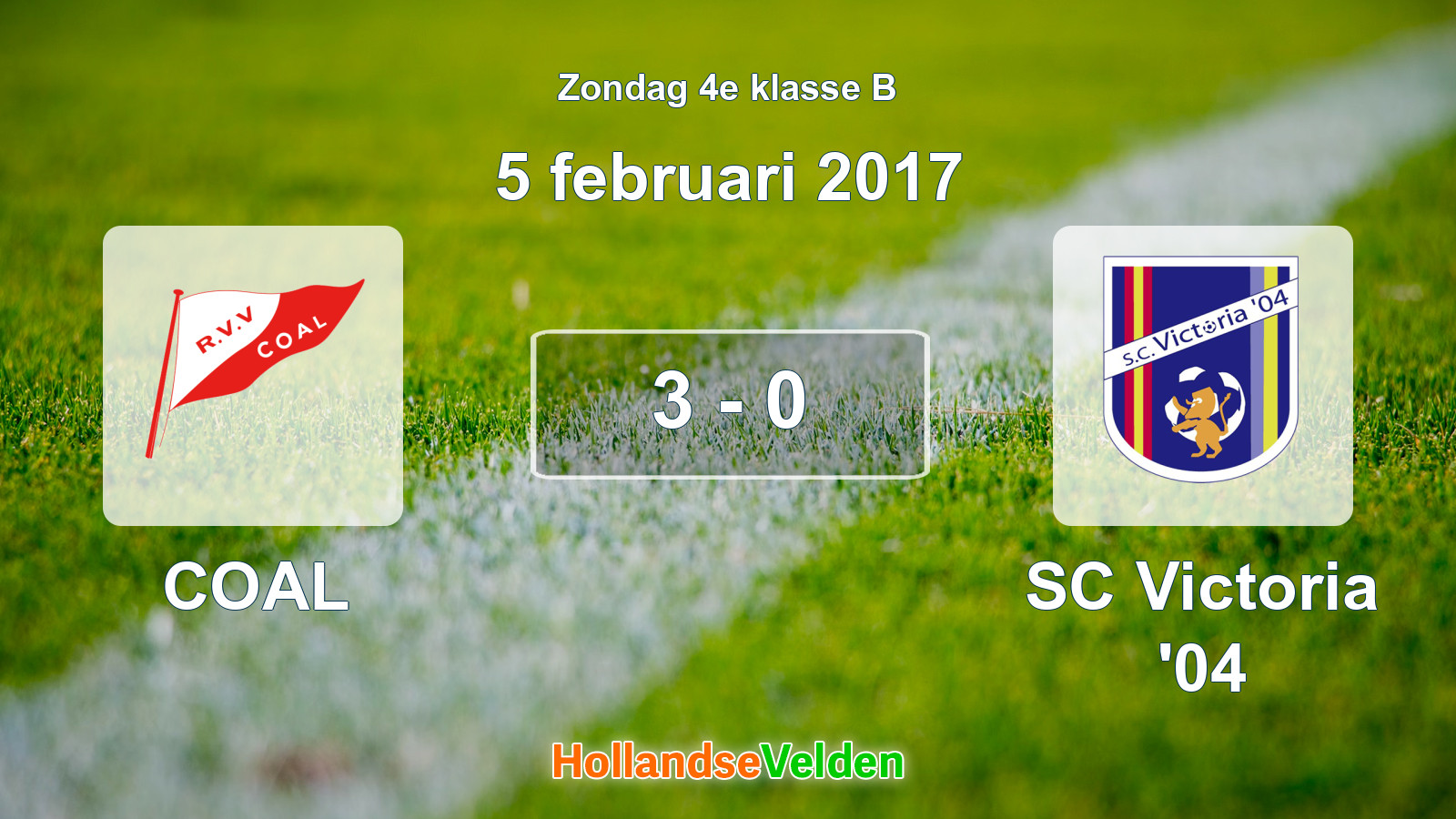 Gespeelde wedstrijd: COAL - SC Victoria '04 3 - 0 (5 februari 2017)