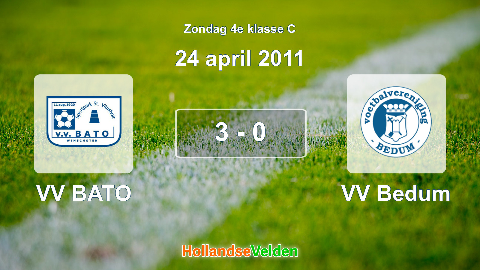 Gespeelde wedstrijd: VV BATO - VV Bedum 3 - 0 (24 april 2011)