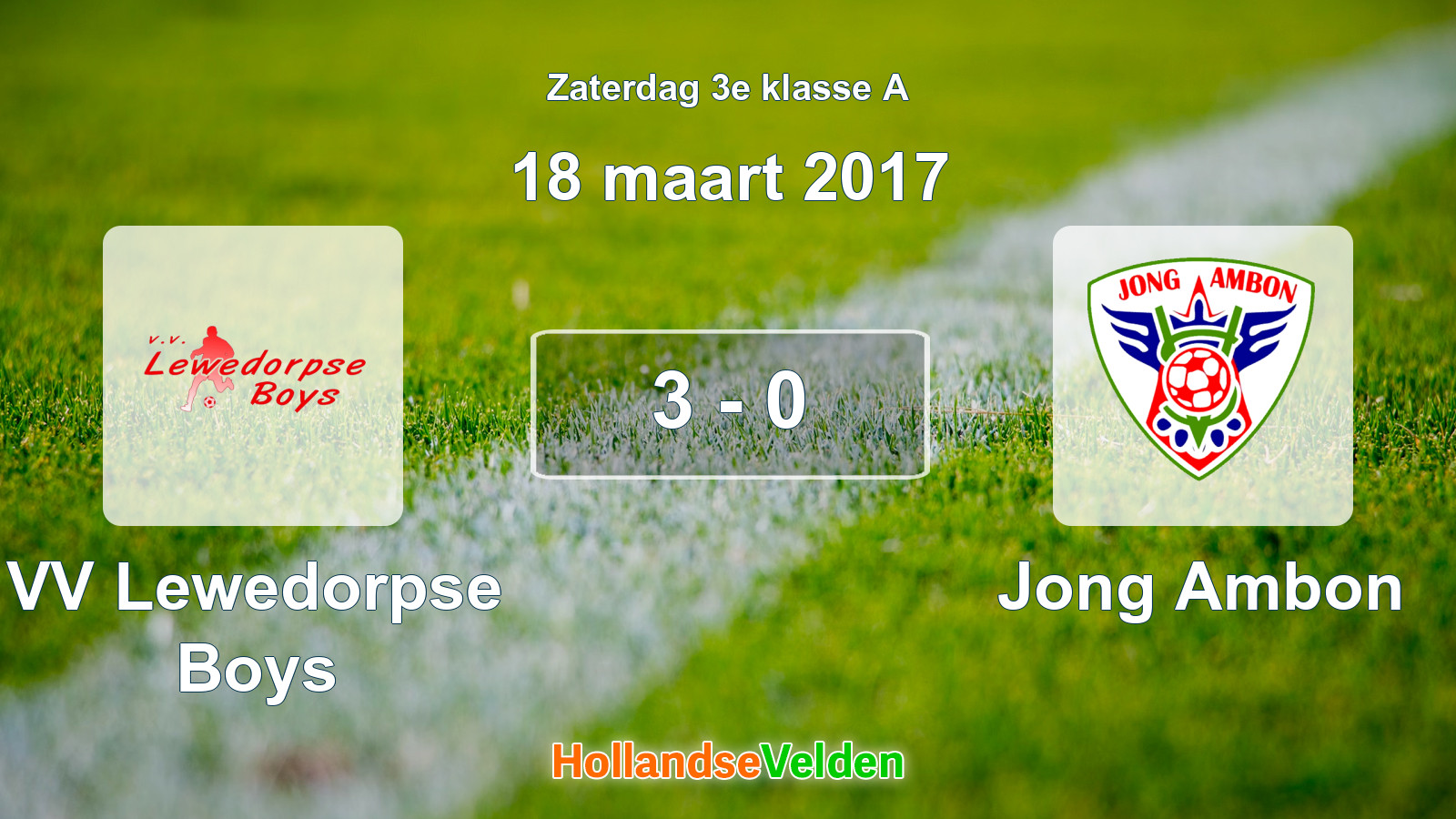 Gespeelde wedstrijd: VV Lewedorpse Boys - Jong Ambon 3 - 0 (18 maart 2017)