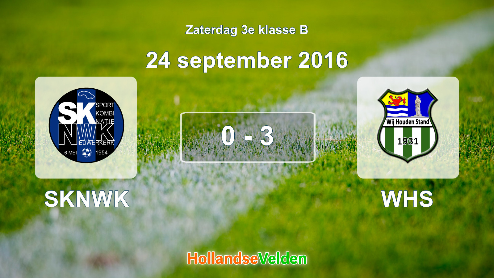 Gespeelde wedstrijd: SKNWK - WHS 0 - 3 (24 september 2016)