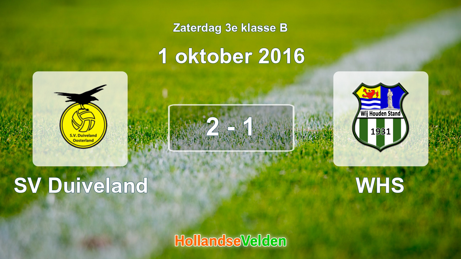 Gespeelde wedstrijd: SV Duiveland - WHS 2 - 1 (1 oktober 2016)