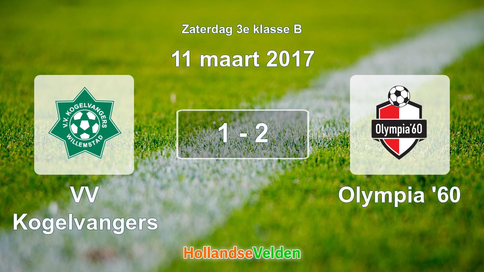 Gespeelde wedstrijd: VV Kogelvangers - Olympia '60 1 - 2 (11 maart 2017)
