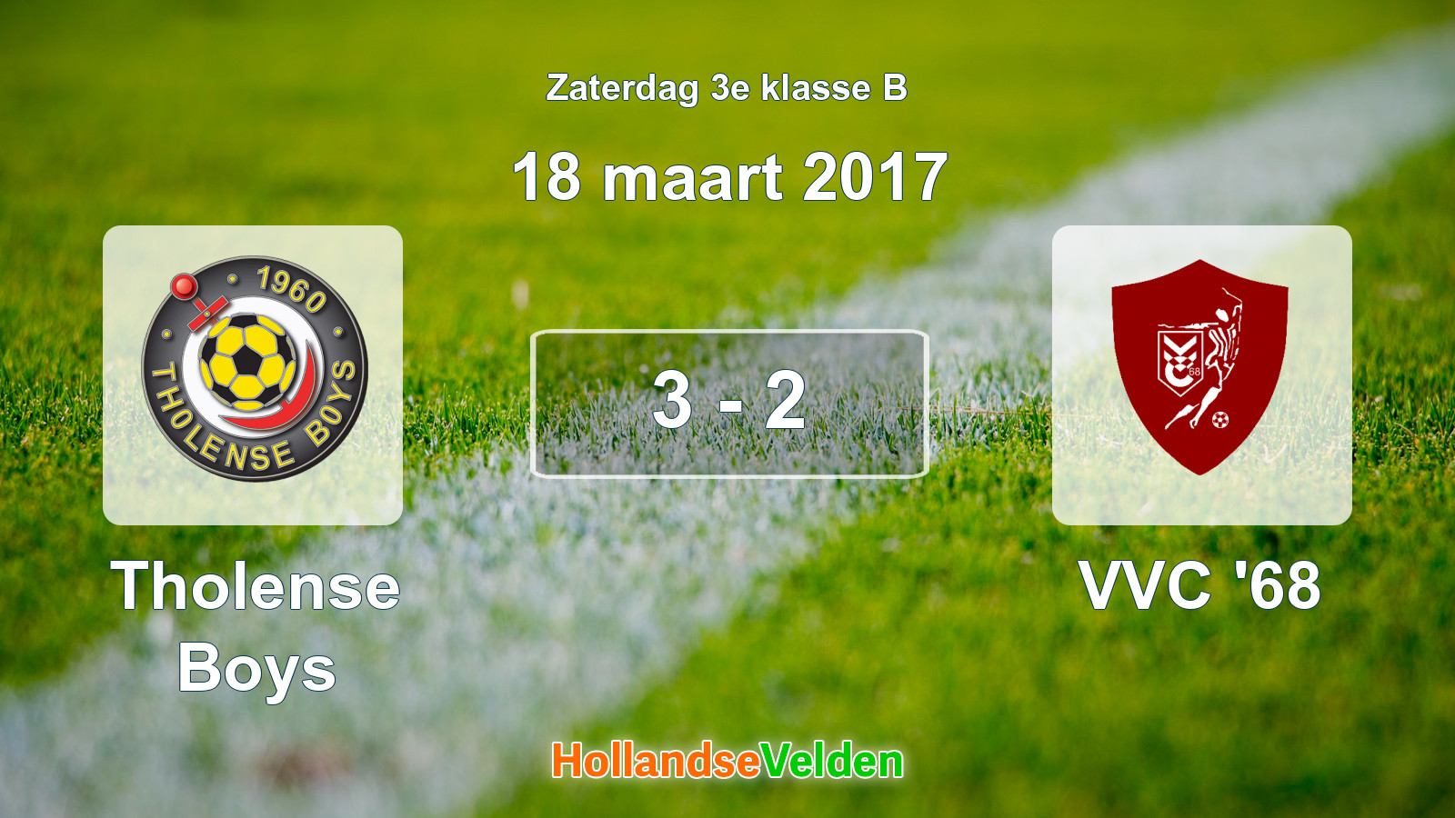 Gespeelde wedstrijd: Tholense Boys - VVC '68 3 - 2 (18 maart 2017)