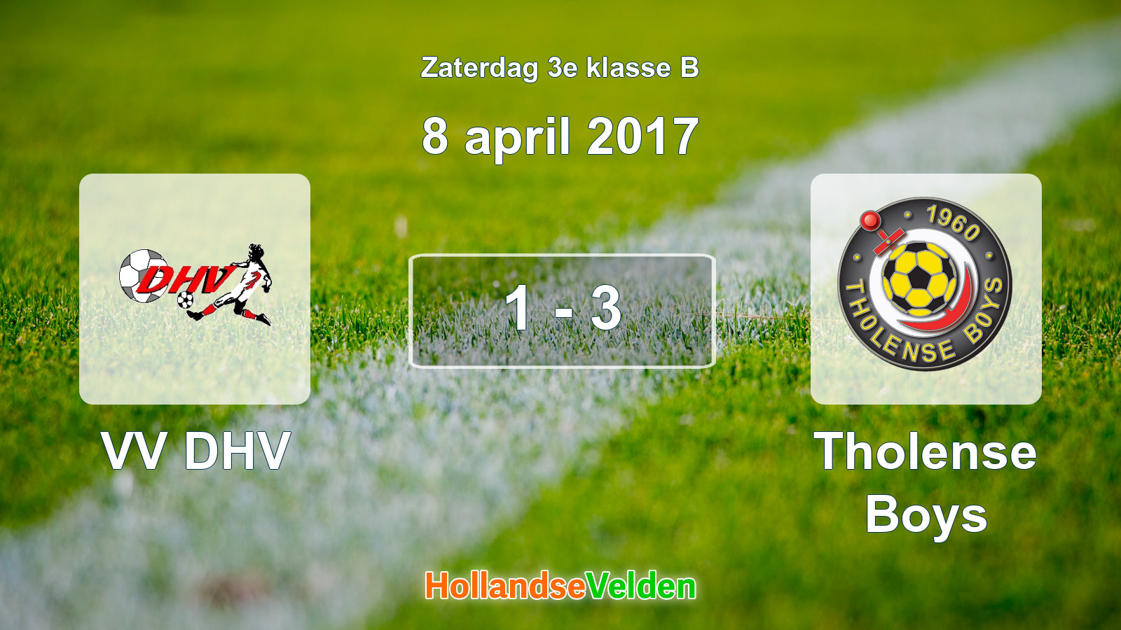 Gespeelde wedstrijd: VV DHV - Tholense Boys 1 - 3 (8 april 2017)