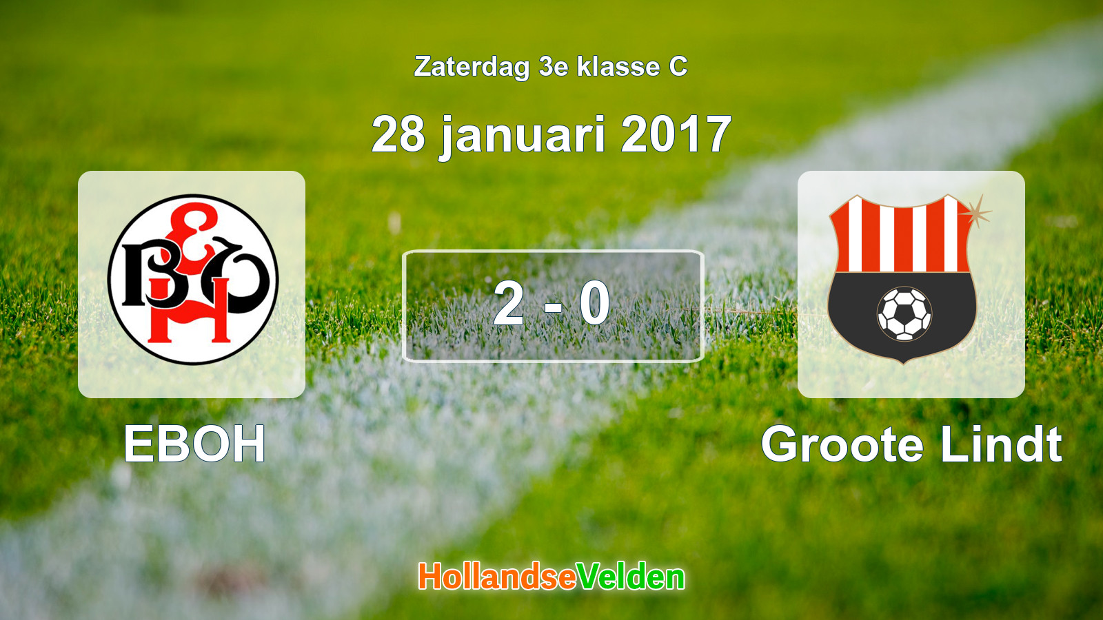 Gespeelde wedstrijd: EBOH - Groote Lindt 2 - 0 (28 januari 2017)