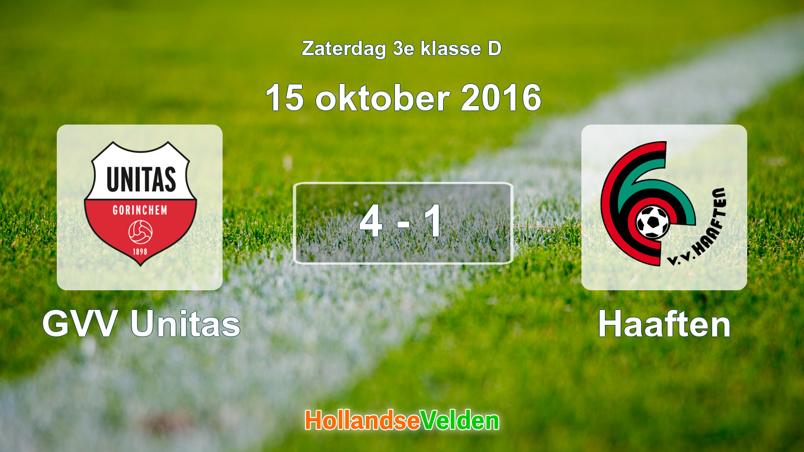Gespeelde wedstrijd: GVV Unitas - Haaften 4 - 1 (15 oktober 2016)
