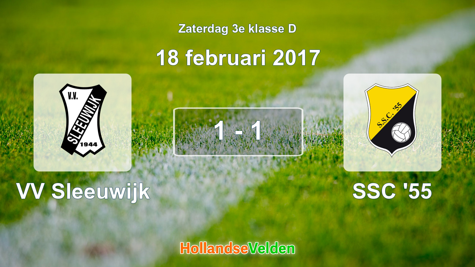 Gespeelde wedstrijd: VV Sleeuwijk - SSC '55 1 - 1 (18 februari 2017)