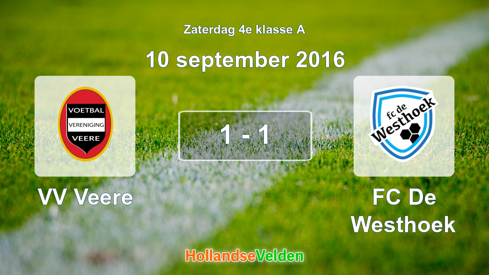 Gespeelde wedstrijd: VV Veere - FC De Westhoek 1 - 1 (10 september 2016)