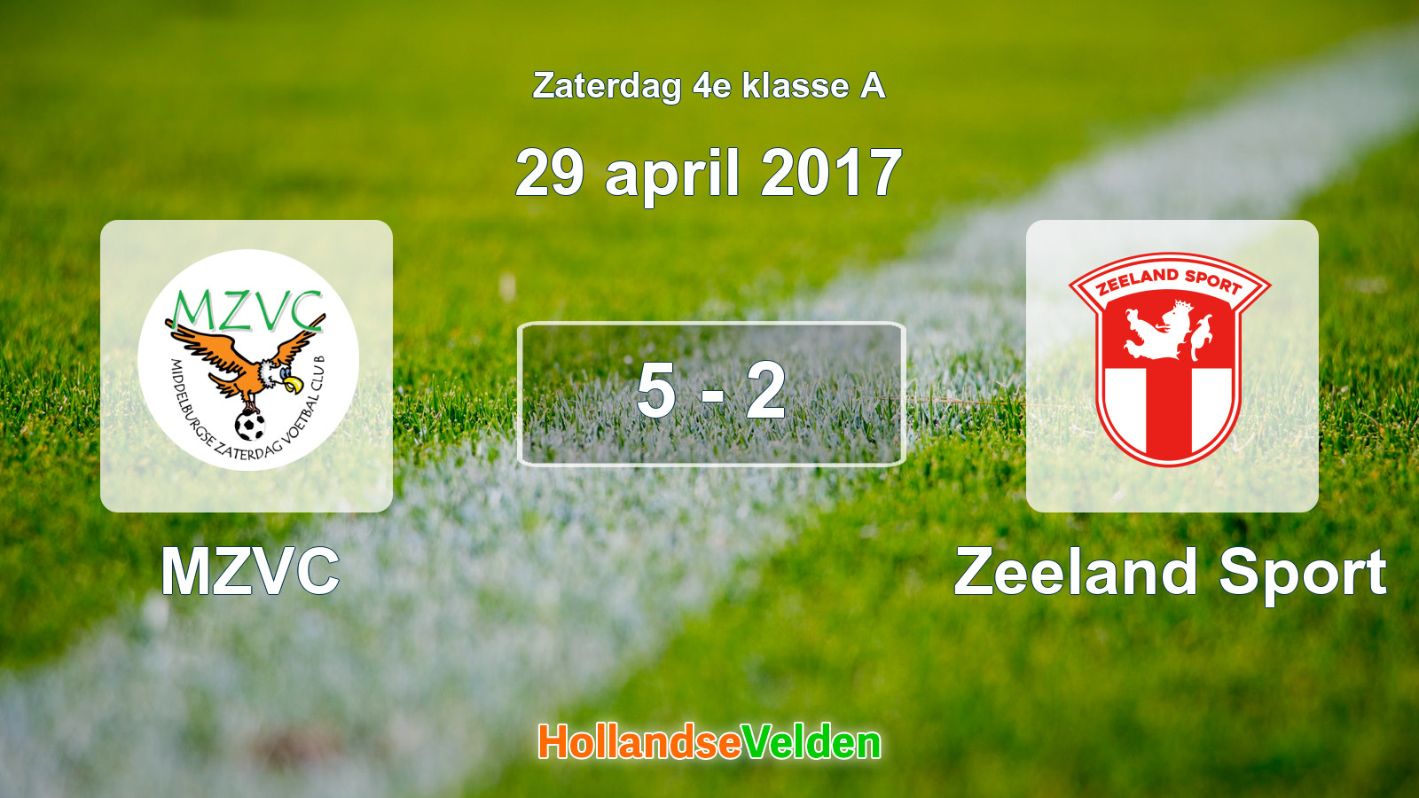 Gespeelde wedstrijd: MZVC - Zeeland Sport 5 - 2 (29 april 2017)