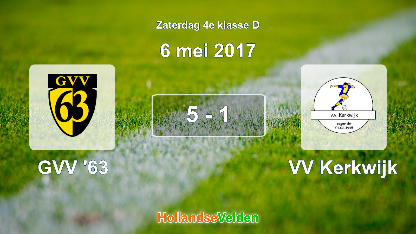 Gespeelde wedstrijd: GVV '63 - VV Kerkwijk 5 - 1 (6 mei 2017)