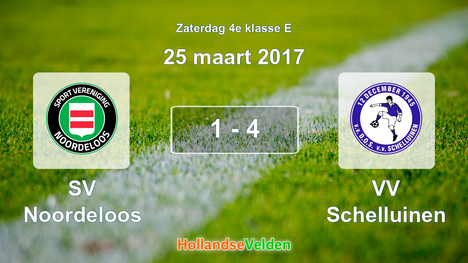 Gespeelde wedstrijd: SV Noordeloos - VV Schelluinen 1 - 4 (25 maart 2017)